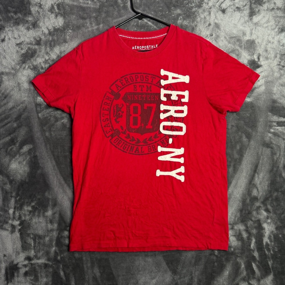 Aeropostale Aero Ny Red Short Sleeve Large T-Shirt 87 Graphic